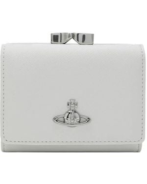 Vivienne Westwood Small Orb-Plaque Frame Wallet - Grey
