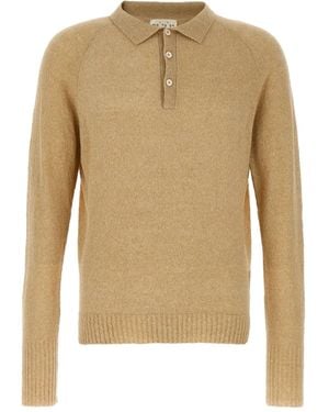 Ma'ry'ya Poloshirt Met Knopenbies - Naturel