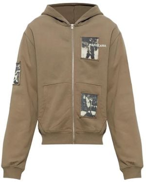 MISBHV Graphic-Patch Zip-Up Hoodie - Natural