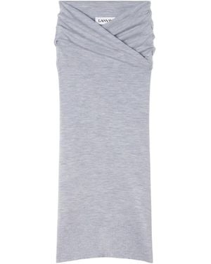 Lanvin Gedrapeerde Midi-Rok Met Wikkeleffect - Grijs