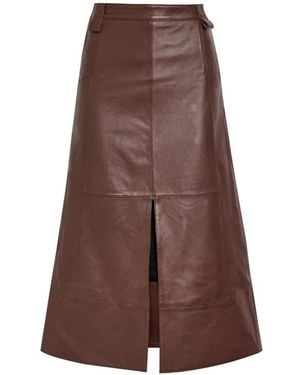SKIIM Farrah Midirock Aus Leder - Braun