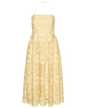 ROTATE BIRGER CHRISTENSEN Robe Mi-Longue En Dentelle - Metallic