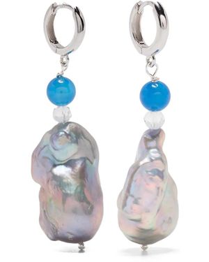 Gohar World Sterling Host Pearl Earrings - White