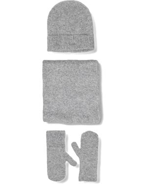 IRO Logo Knitted Beanie Hat Set - Gray