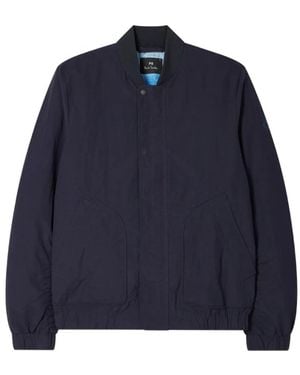 Paul Smith Buttoned Bomber Jacket - Blue