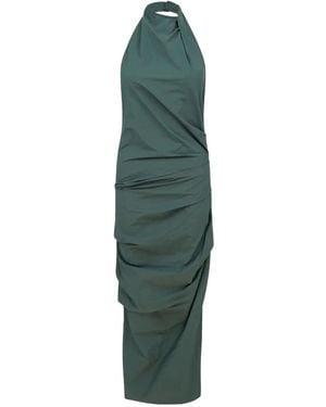 Paris Georgia Basics June Halterneck Gathered Midi Dress - Green