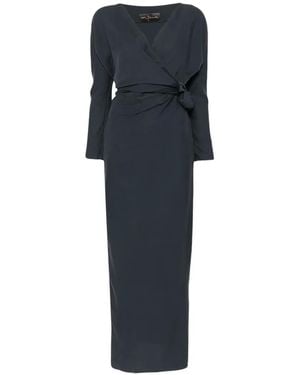 Cortana Wrap-Style Tied-Waist Maxi Dress - Blue