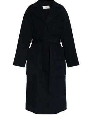 Officine Generale Belted Wool Coat - Black
