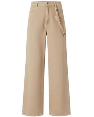 Pinko Jeans With Jewel Cord - Natural