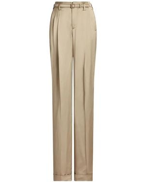 Ralph Lauren Pantalon Plissé À Taille Ceinturée - Natural