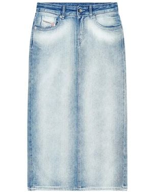 DIESEL De-Skye-Fsi Five-Pocket Midi Denim Skirt - Blue