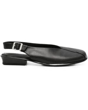 SERGIO MORETTI FIRENZE Slingback Square-Toe Court Shoes - Black