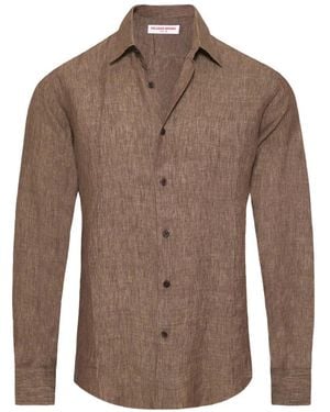 Orlebar Brown Giles Textured-Linen Shirt - Brown