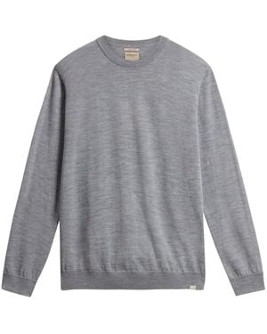 Woolrich Woolrich Virgin Wool Logo Crewneck Jumper - Grey
