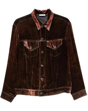 Pierre Louis Mascia Kandox Velvet-Effect Denim Jacket - Brown