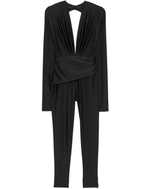 ANDAMANE Plunging Backless Jumpsuit - Black