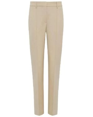 Gabriela Hearst Francisco Front-Pleat Trousers - Natural
