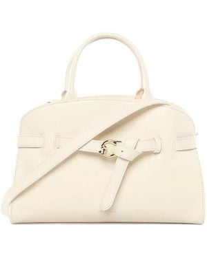 Coccinelle Buckle-Strap Tote Bag - Natural