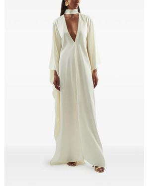 Taller Marmo Robe Longue Ooo À Col V Et Manches Amples - White
