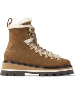 Jimmy Choo Chike Shearling Khaki Brown/barley 38 - ブラウン