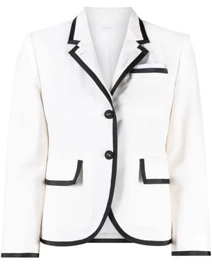 Thom Browne Grosgrain Ribbon-Trim Blazer - White