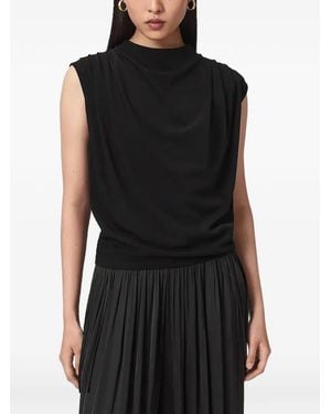 AllSaints Drapiertes Emerson Top - Schwarz
