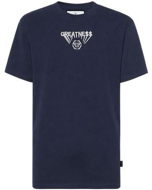 Philipp Plein Embroidered Logo-Patch T-Shirt - Blue