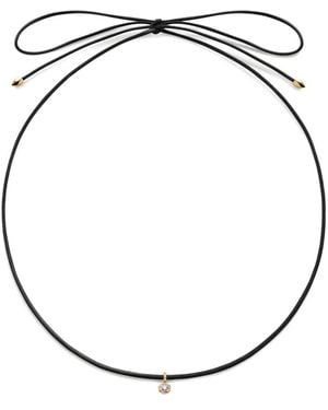 Monica Vinader Kordelhalskette mit Solitär-Diamanten - Mettallic