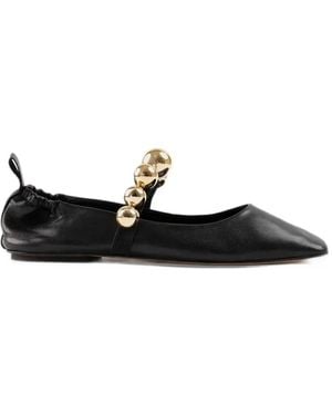 Souliers Martinez Flamenco Sphere-Embellished Ballet Flats - Black