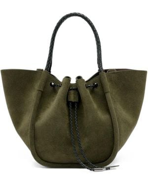 Proenza Schouler Bolso Shopper Pequeño Trenzado Fruncido - Verde