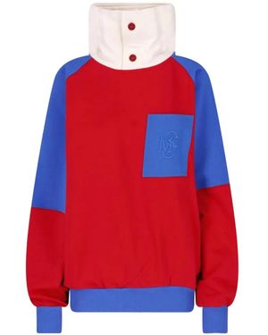 Stella McCartney Smc Crest Panel High-Neck Sweatshirt - Red