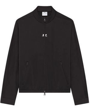 Courreges Giacca Sportiva Con Zip E Logo Ac - Nero