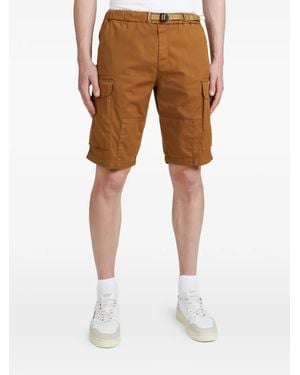 White Sand Belted Cargo Shorts - Brown