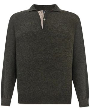 Paul & Shark Piuma Long-Sleeve Polo Shirt - Gray