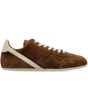 Rick Owens Minimal Sneak Suede Leather Panel Sneakers - Brown