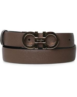Ferragamo Gancini-Buckle Reversible Belt - Brown
