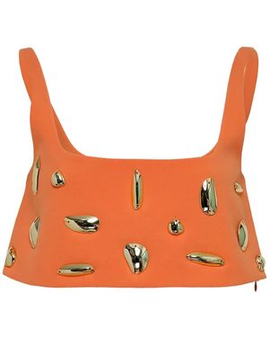 Alexis Embellished Tank Top - Orange