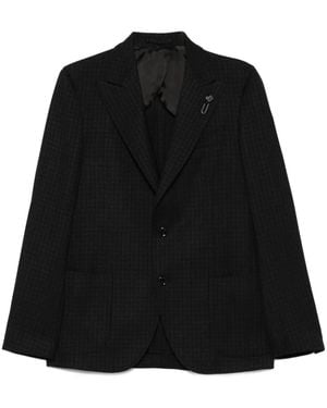Lardini Blazer Met Pied-De-Poule Print En Twee Knopen - Zwart