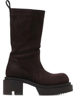Rick Owens 60Mm Bogun Platform Combat Boots - Black