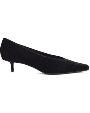 Loulou de Saison Velvet Kitten-Heel Pumps - Black