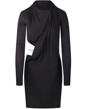 Amazuìn Draped Cutout Dress - Black