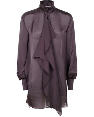 Sacai Ruffled High-Neck Blouse - Purple