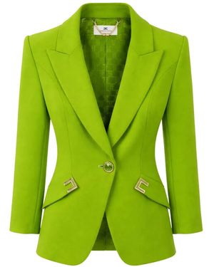 Elisabetta Franchi Button Detail Blazer - Green