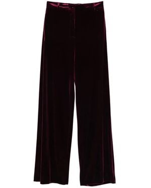 Blanca Vita Velvet Straight Trousers - Black