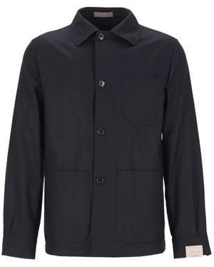 Corneliani Button-Up Overshirt Jacket - Blue
