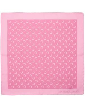 Marine Serre Moon Silk Scarf - Pink