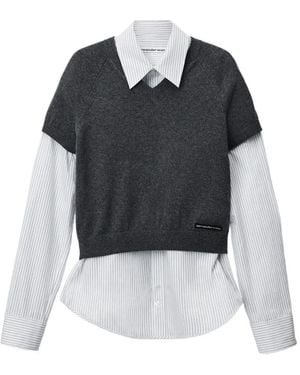 Alexander Wang Chemise Avec Haut En Maille - Noir