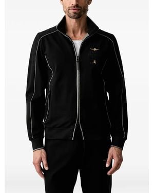 Aeronautica Militare Logo-Embroidered Piped Jumper - Black