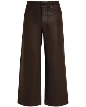 PAIGE Anessa Wide-Leg Jeans - Brown