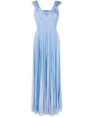 Alberta Ferretti Ruched Silk Dress - Blue